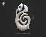 maori bone carved Manaia pendant