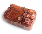 Maori Wooden Papahou Treasure Box | New Zealand Hand Carved Waka Huia