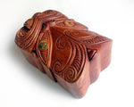 Maori Wooden Papahou Treasure Box | New Zealand Hand Carved Waka Huia