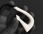 NZ Māori Hei Matau Bone Necklace - Hand Carved Fish Hook for Safe Travel and Prosperity