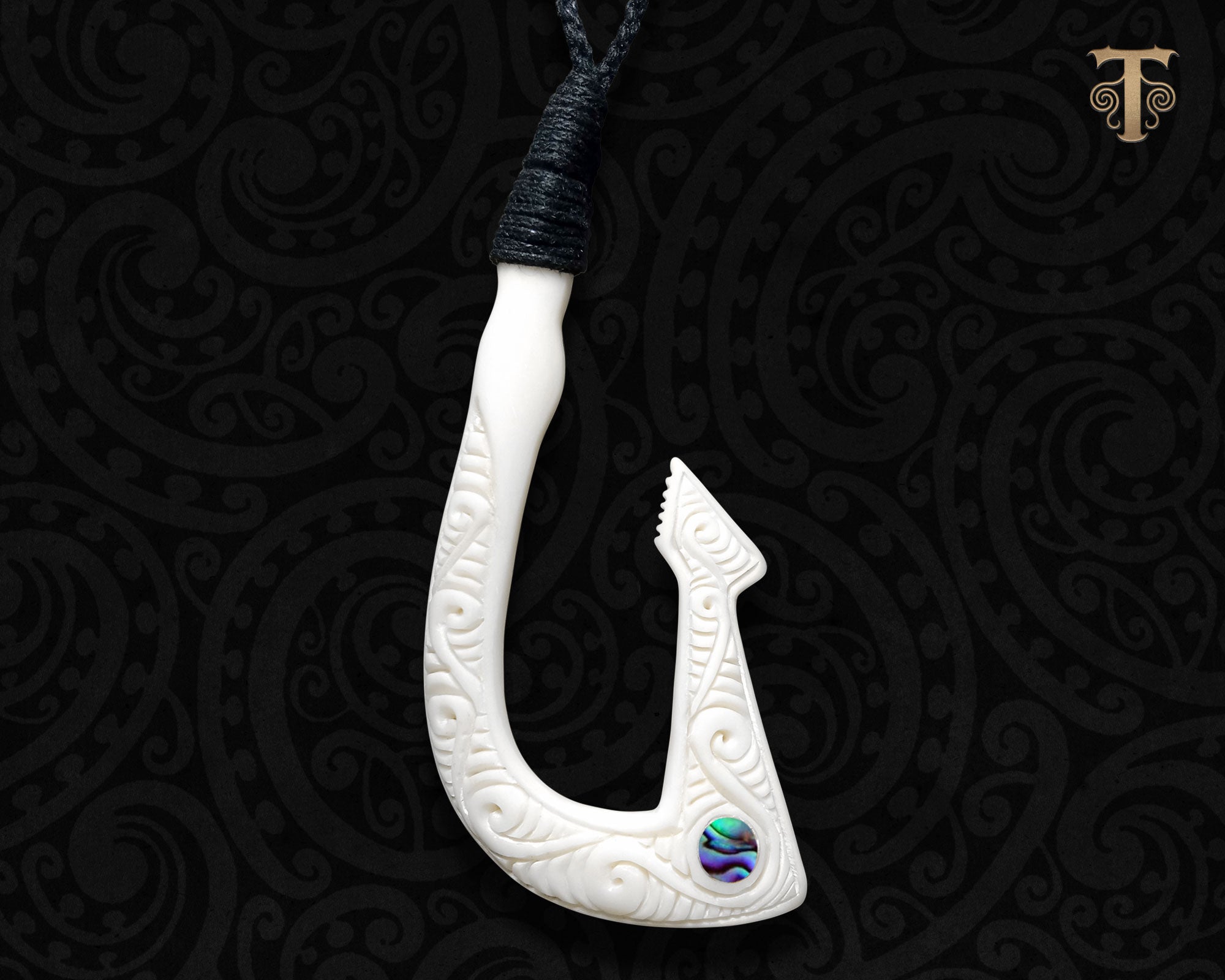 Maori Bone Fish Hook Necklace