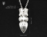 Silver Maori Taiaha Pendant Necklace - Warrior Symbol of New Zealand