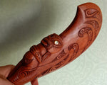 Close-up of the handle featuring traditional Haehae grooves for improved grip and handling.