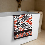 New Zealand Maori Beach Towel with Kowhaiwhai Pattern