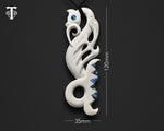 Maori Manaia bone pendant showing measurements 
