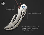 maori necklace manaia showing measurements 