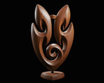 Modern Maori Inspired Wooden Sculpture | Polynesian Tribal Koru Art Carving