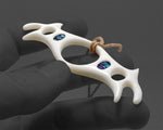 Maori Bone Carving Pekapeka Pendant | Opihi Taniwha Inspired New Zealand Tribal Necklace