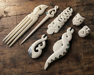 Exclusive Quick Sale: Hand-Carved Maori Bone Collection (7-Piece Set)