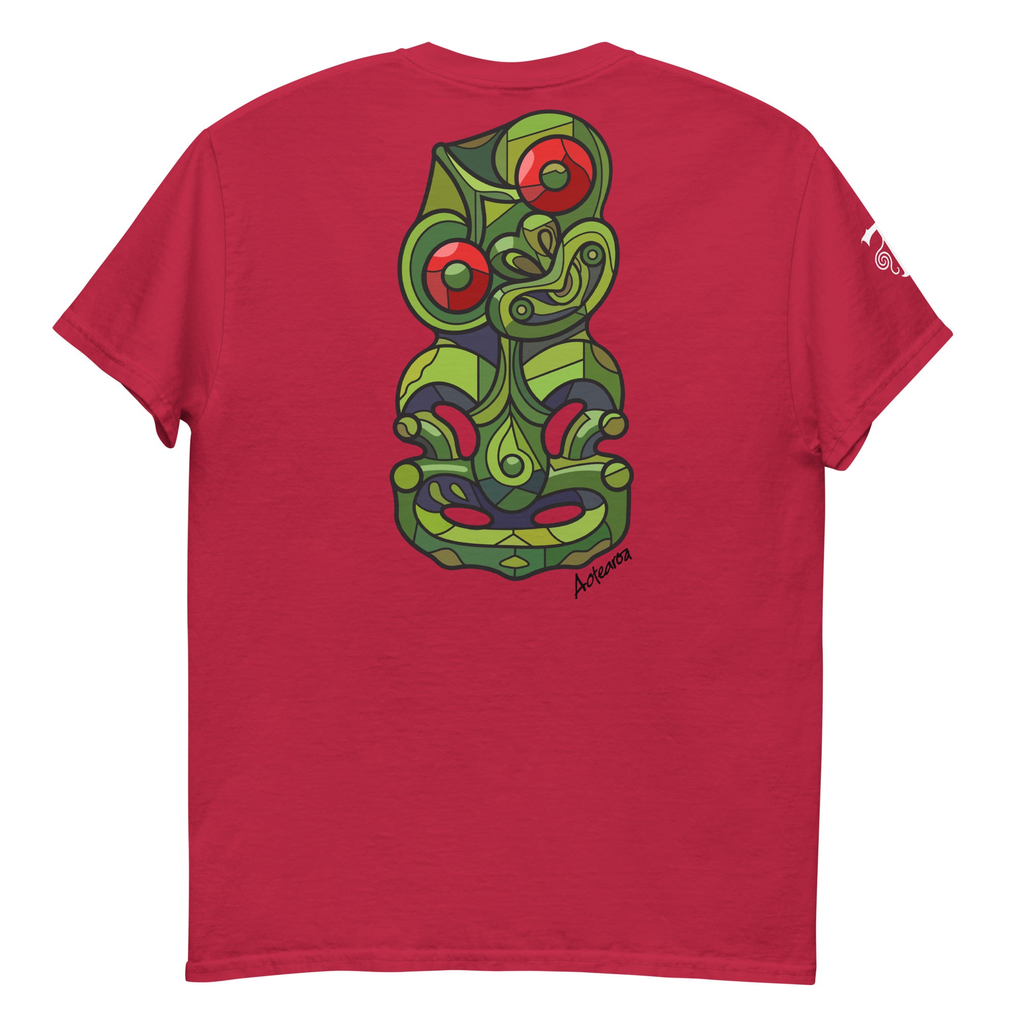 Men's Maori T-Shirt Green Abstract Hei Tiki Design Graphic