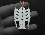 Melanesian Frigate Bird Pendant - Hand Carved Cattle Bone Necklace