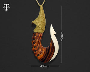 Maori Necklace-No.7  Hei Matau Fish Hook – Tuwharetoa Bone