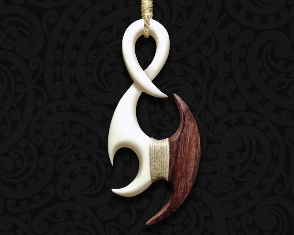 81stgeneration Hand Carved Bone Curved Hei Matau Maori Hook Pendant Necklace