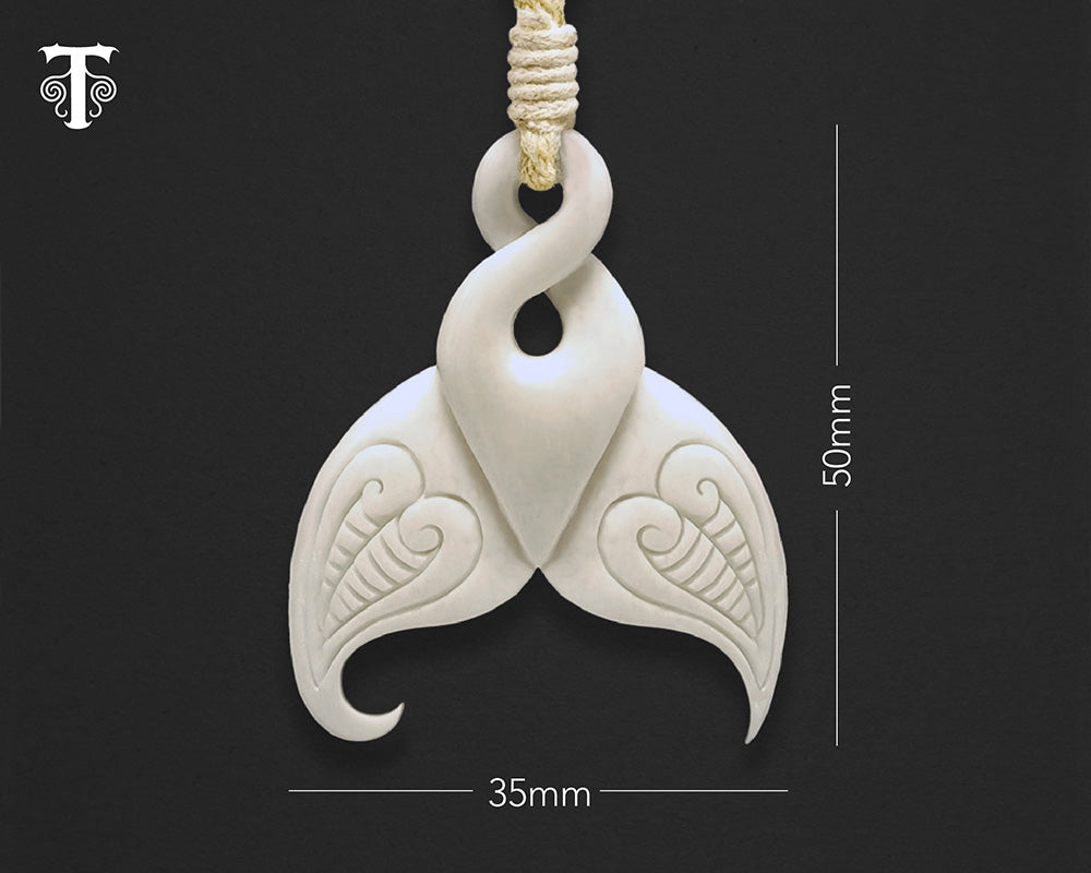 new zealand maori necklace bone whale tail