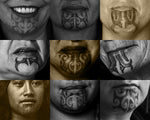 Large Brass Maori Earrings Inspired by Moko Kauae