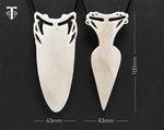 His & Hers Contemporary Maori Bone Taiaha Pendants - Hand Carved Couple Necklaces, Wedding Gift