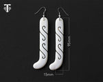 Traditional Maori bone earrings kapeu design