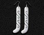 Image of hand-carved bone Maori kapeu earrings