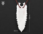 Hand-Carved Maori Bone Pendant - Tane, God of Forests & Creation with Paua Shell Inlay