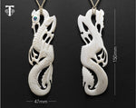a maori spiritual guardian necklace with intricate details. New Zealand style