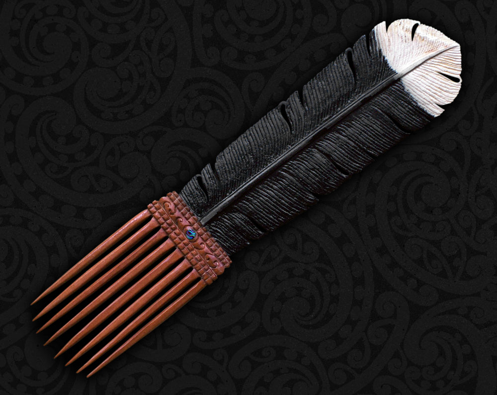Maori Heru Comb Huia Feather