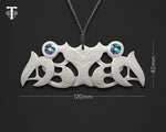 Hand-carved bat necklace with shell Pacific
