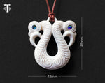 Hand-carved bat necklace Maori Aotearoa