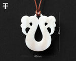 Maori Pekapeka Bone Carving Pendant - Native Bat Guardian Necklace