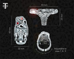 Polynesian Tribal Ring - Silver Tiki Symbol from New Zealand